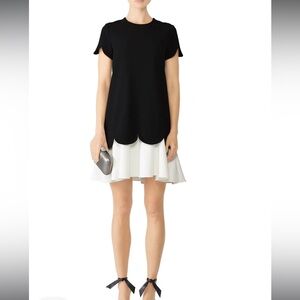 Shoshanna Dania Dress - size 4 - Black Dress with White Accents